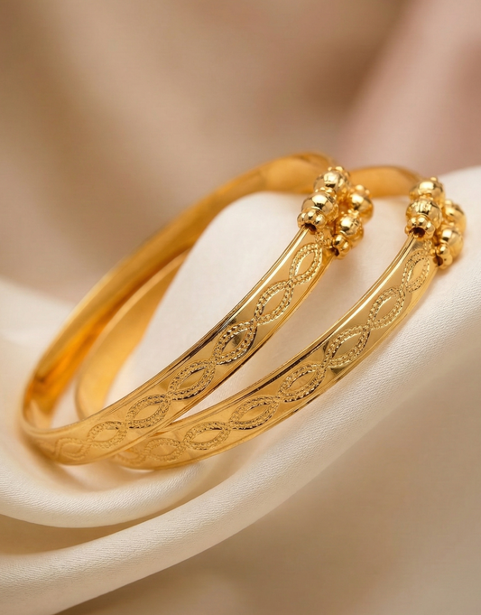 Elegant Etched Bangle Set
