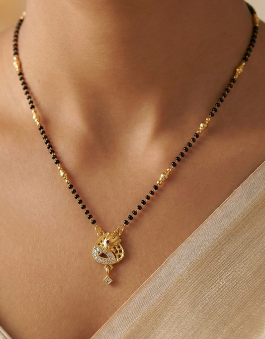 Peacock Pendant Short Mangalsutra