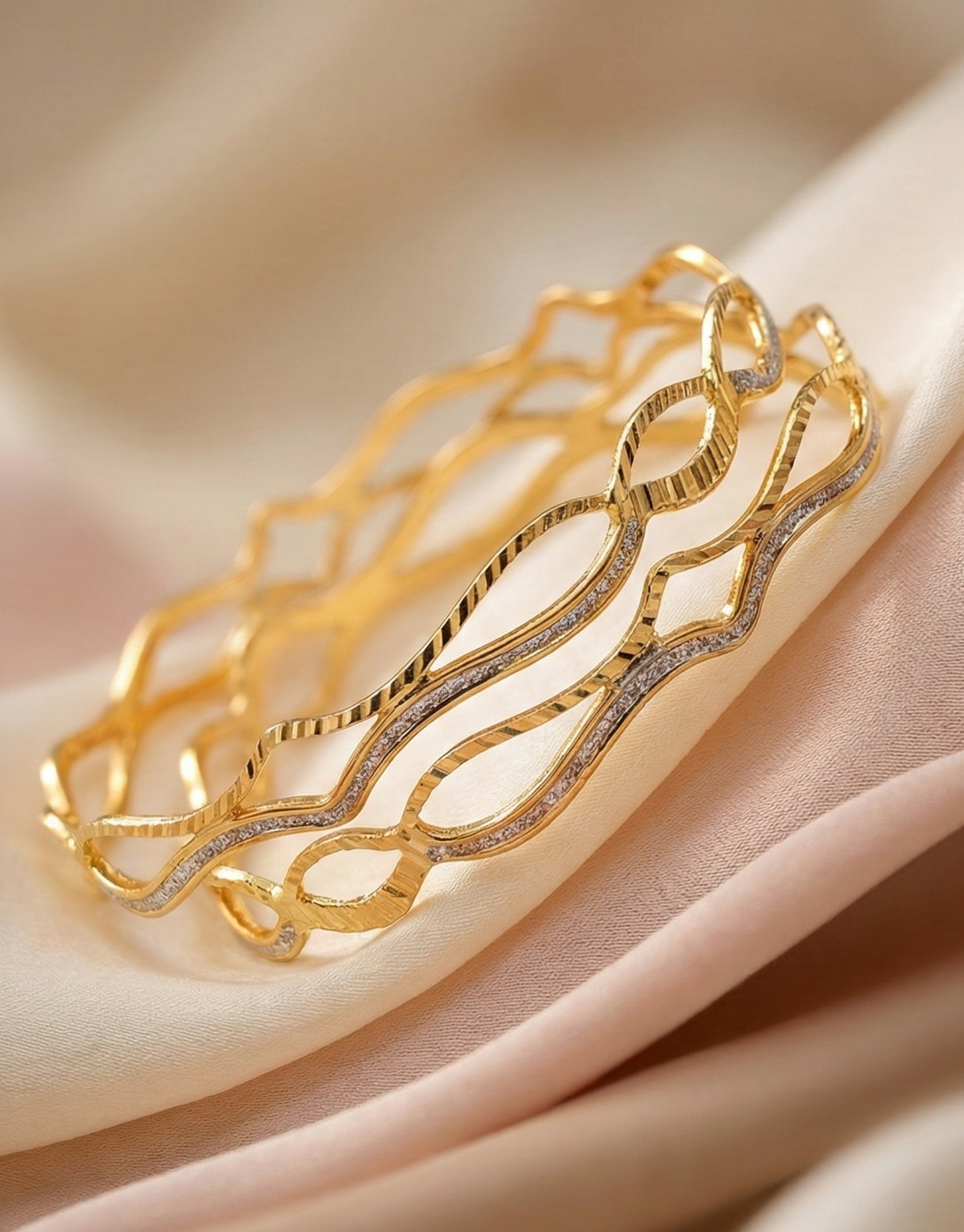 Designer Laser-Cut Scalloped Bangles