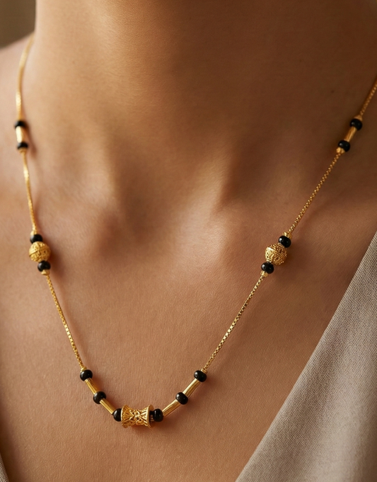 Short Mangalsutra Chain with Drum Pendant