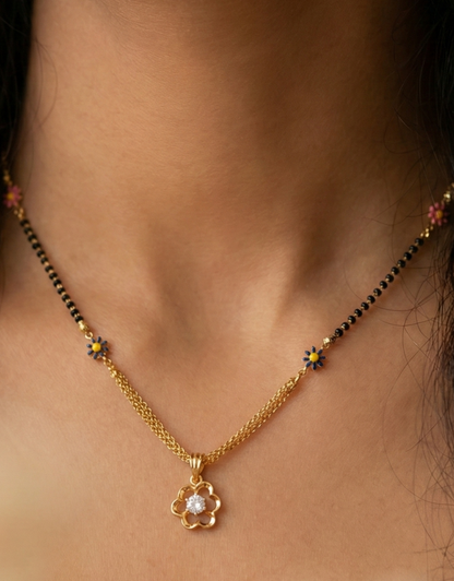 Multicolor Floral Enamel Mangalsutra