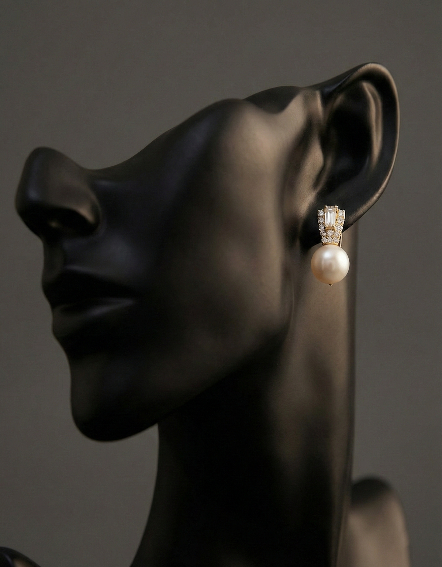 Silver-Tone Faux Pearl & Crystal Drop Earrings