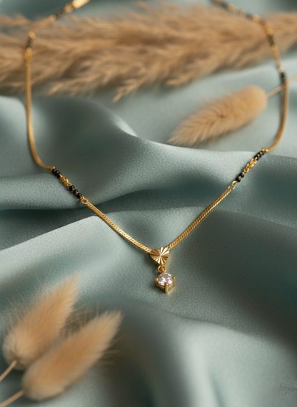 Sleek Chain with Single American Diamond Mangalsutra