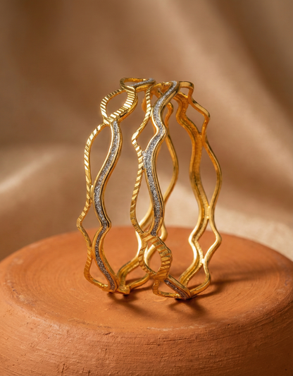 Designer Laser-Cut Scalloped Bangles