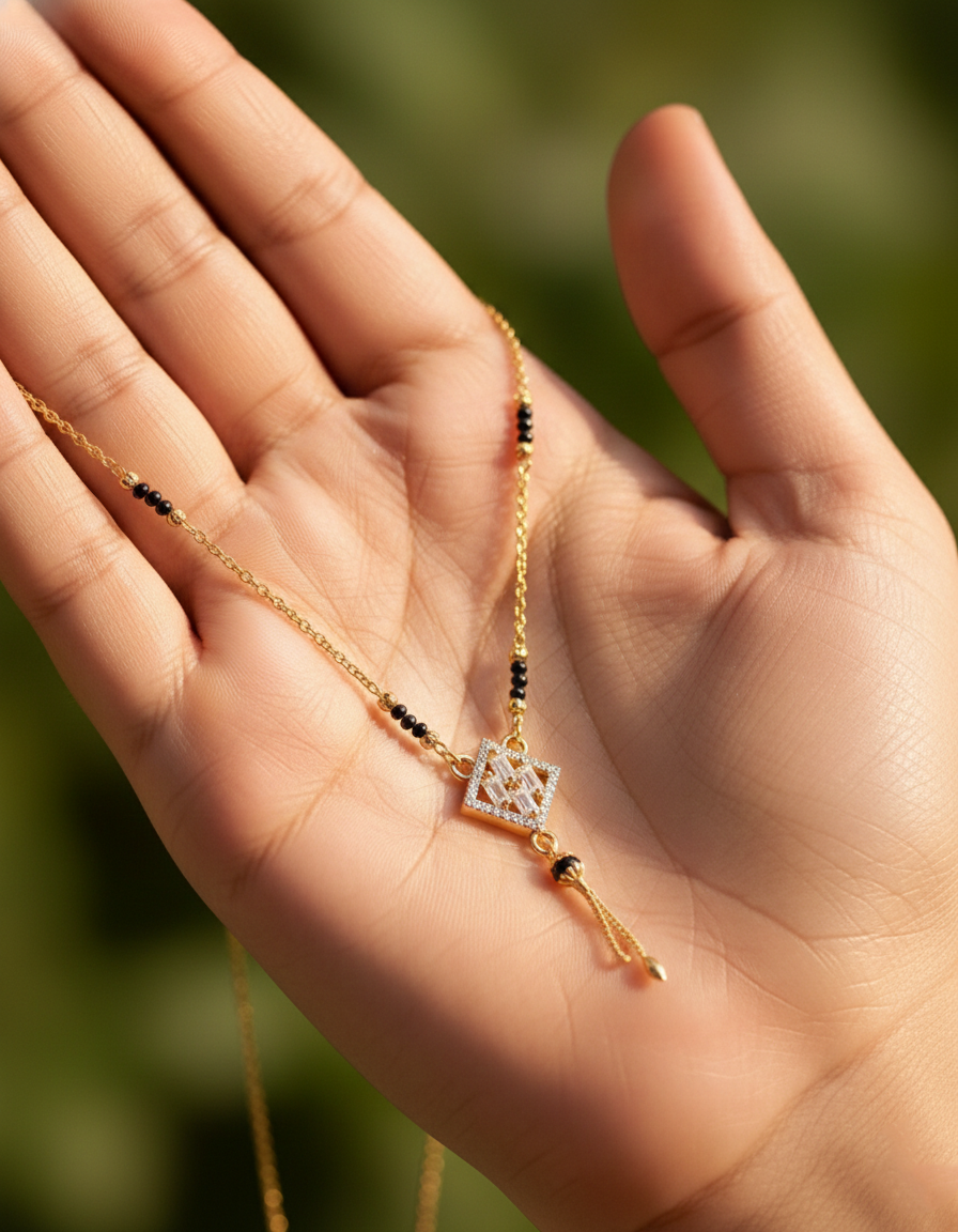 Contemporary Geometric Stone Mangalsutra