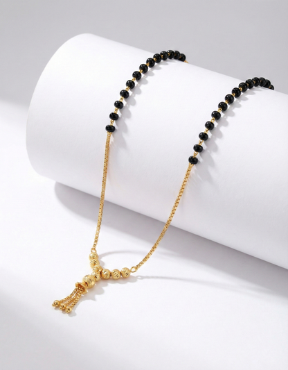 Minimalist Mangalsutra Chain with Gold Ball Drop