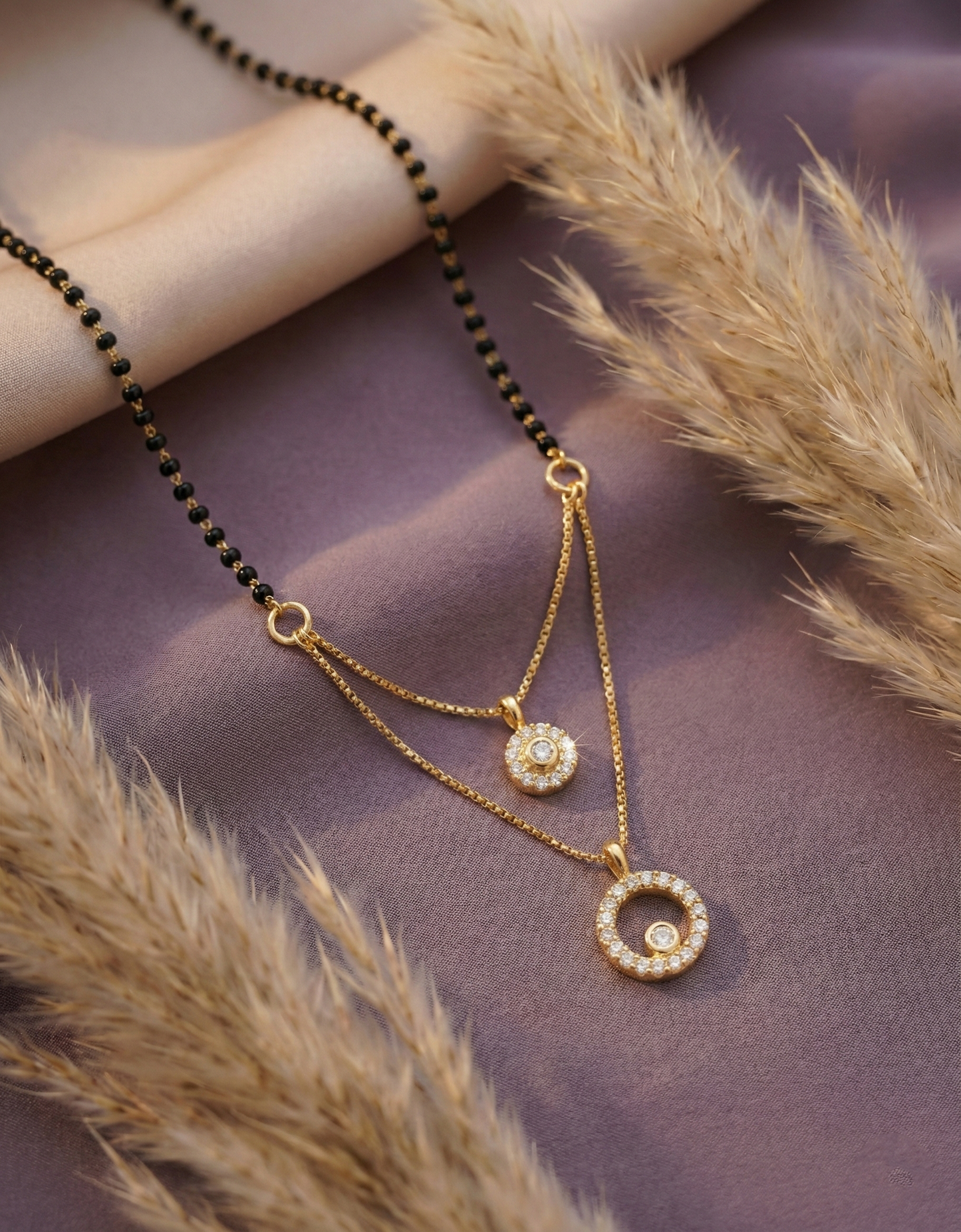 Double Circle Drop  Mangalsutra