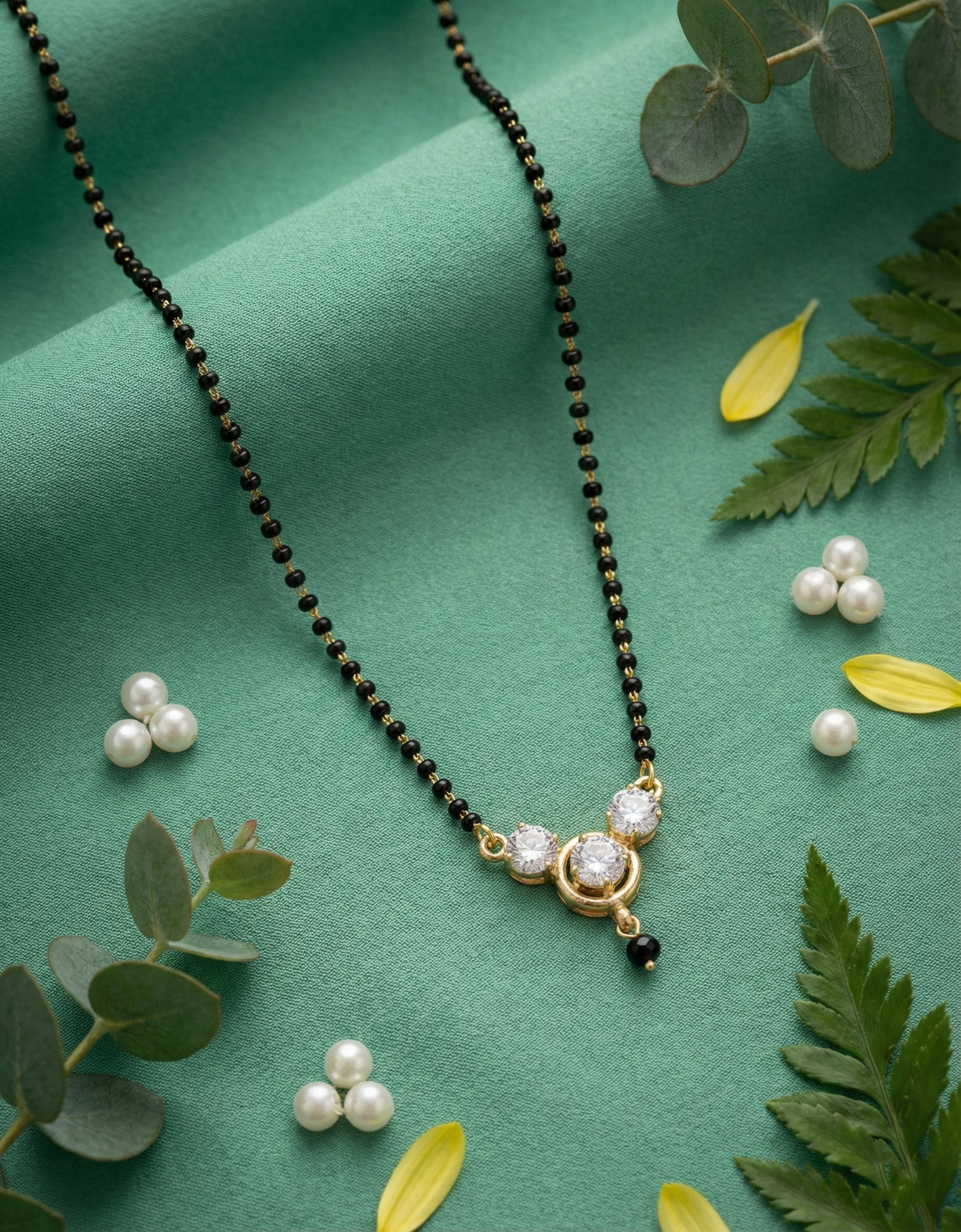 Minimalist Triple-Stone Mangalsutra