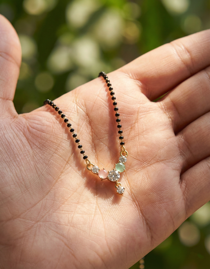 Short Mangalsutra with Multi-Color AD Stone
