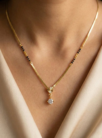 Sleek Chain with Single American Diamond Mangalsutra