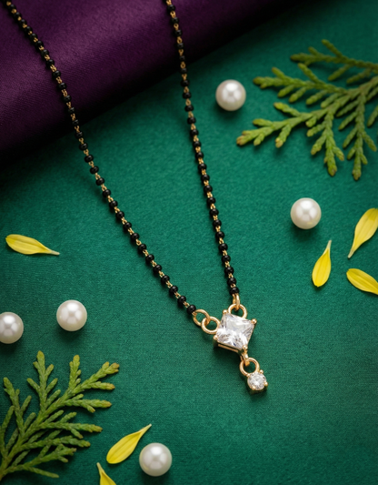 Solitaire Square Stone Short Mangalsutra