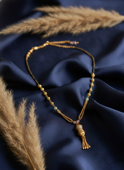 Gold Balls & Tassel Pendant Mangalsutra