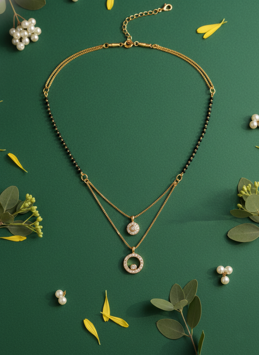 Double Circle Drop  Mangalsutra