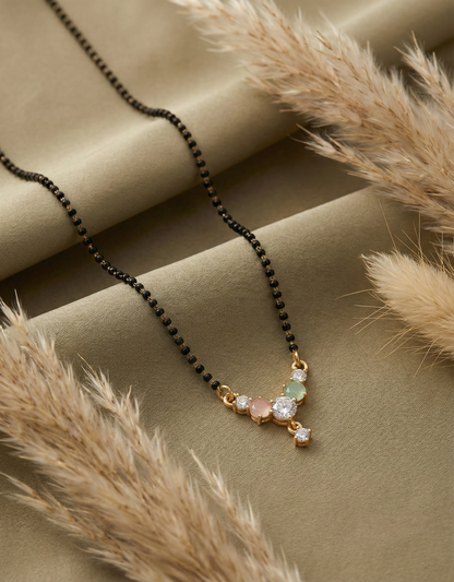 Short Mangalsutra with Multi-Color AD Stone