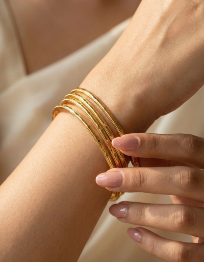 Minimalist High-Polish Stackable Bracelets