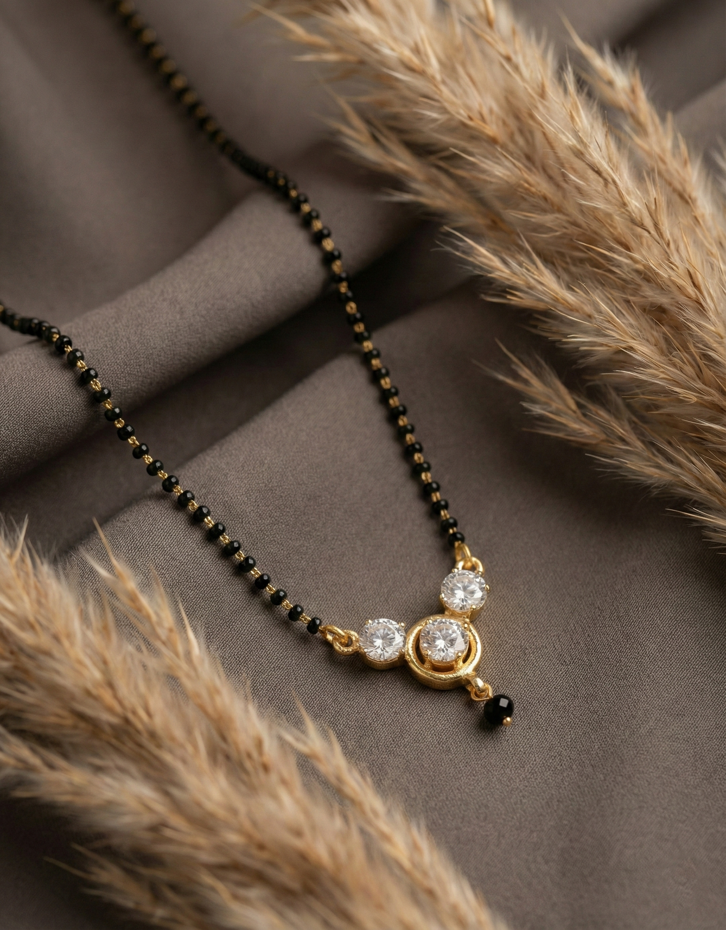 Minimalist Triple-Stone Mangalsutra