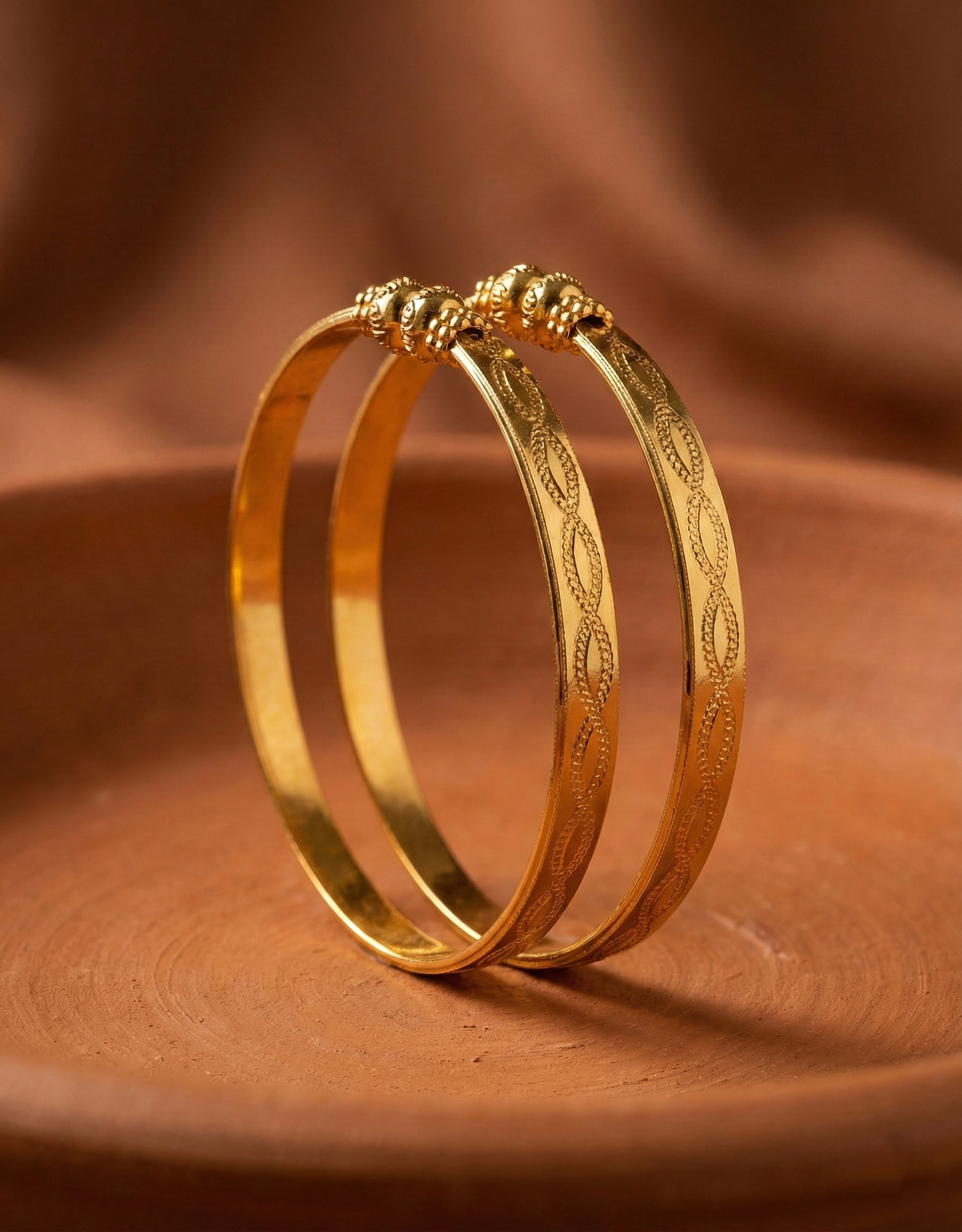 Elegant Etched Bangle Set