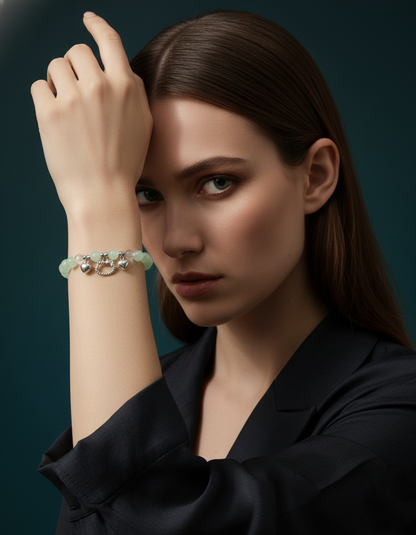Mint Green Jade-Style Beaded Bracelet
