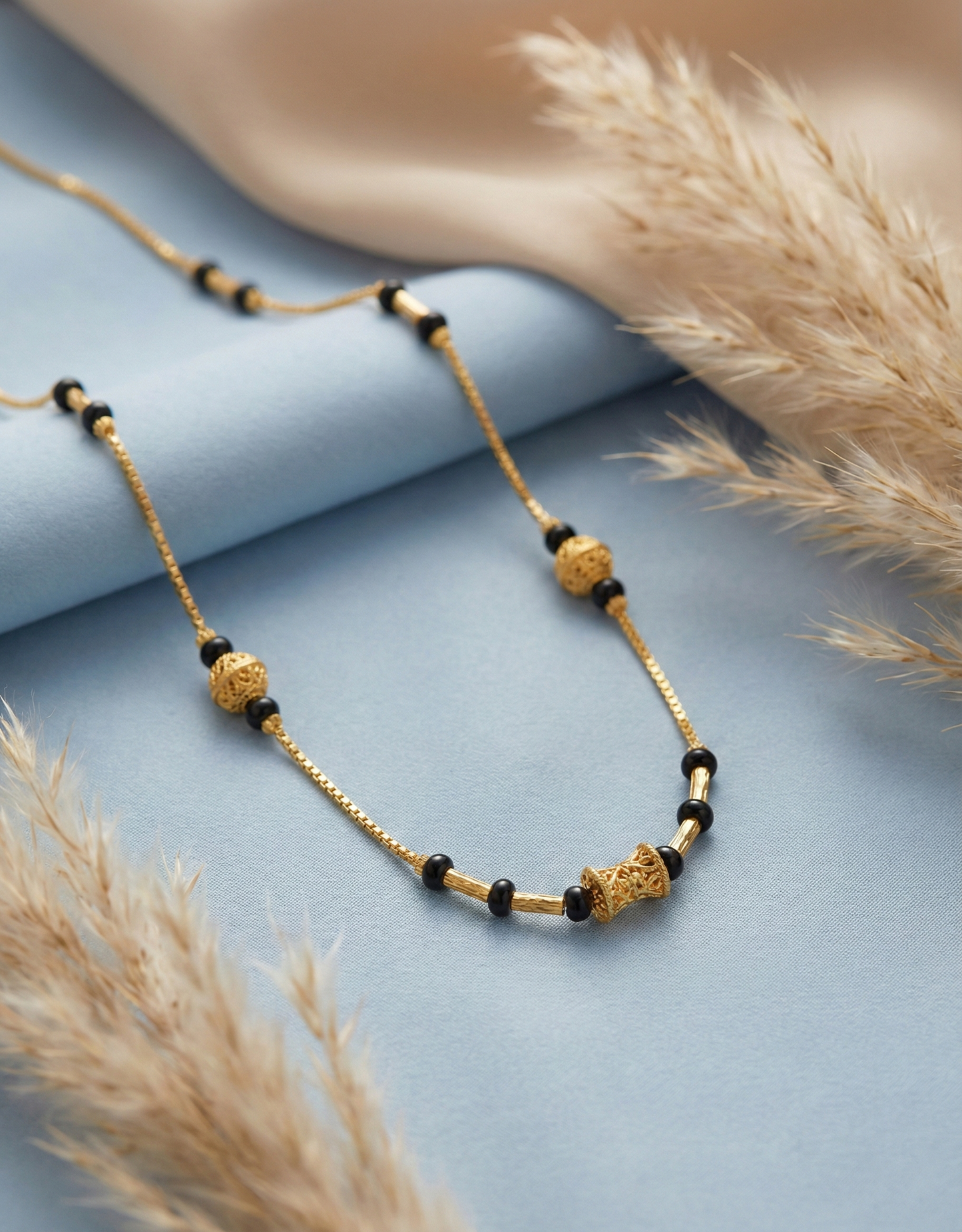 Short Mangalsutra Chain with Drum Pendant