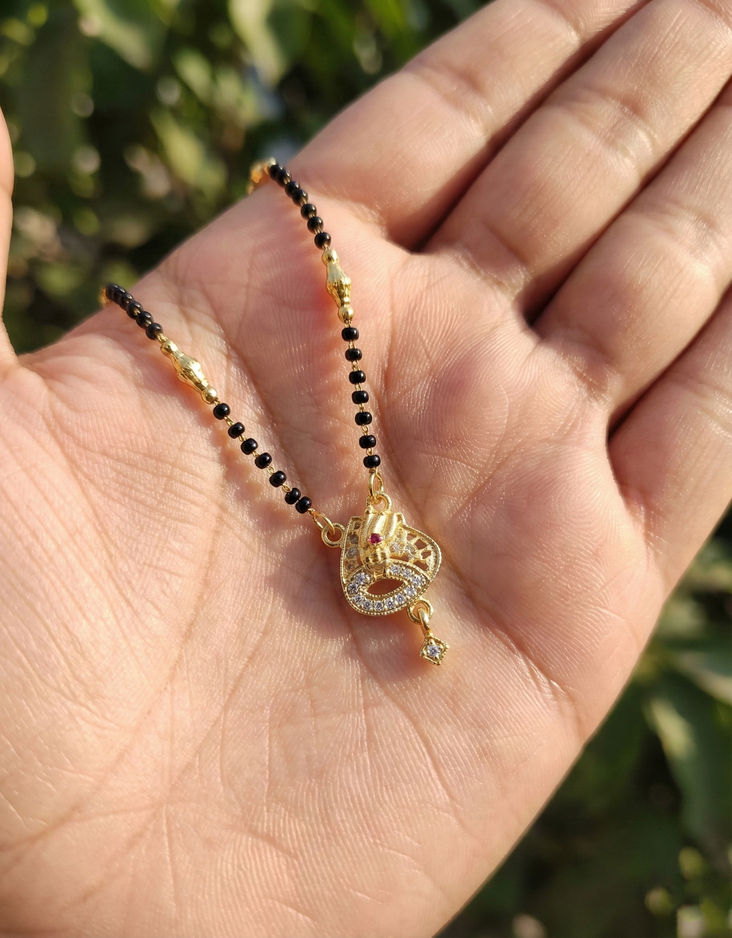 Peacock Pendant Short Mangalsutra