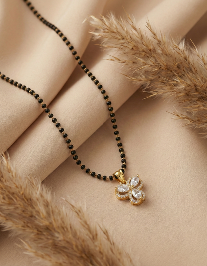 Three-Petal Stone Mangalsutra