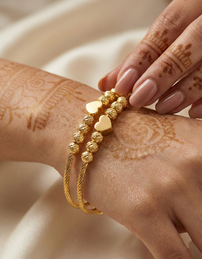 Heart Charm Adjustable Bangles