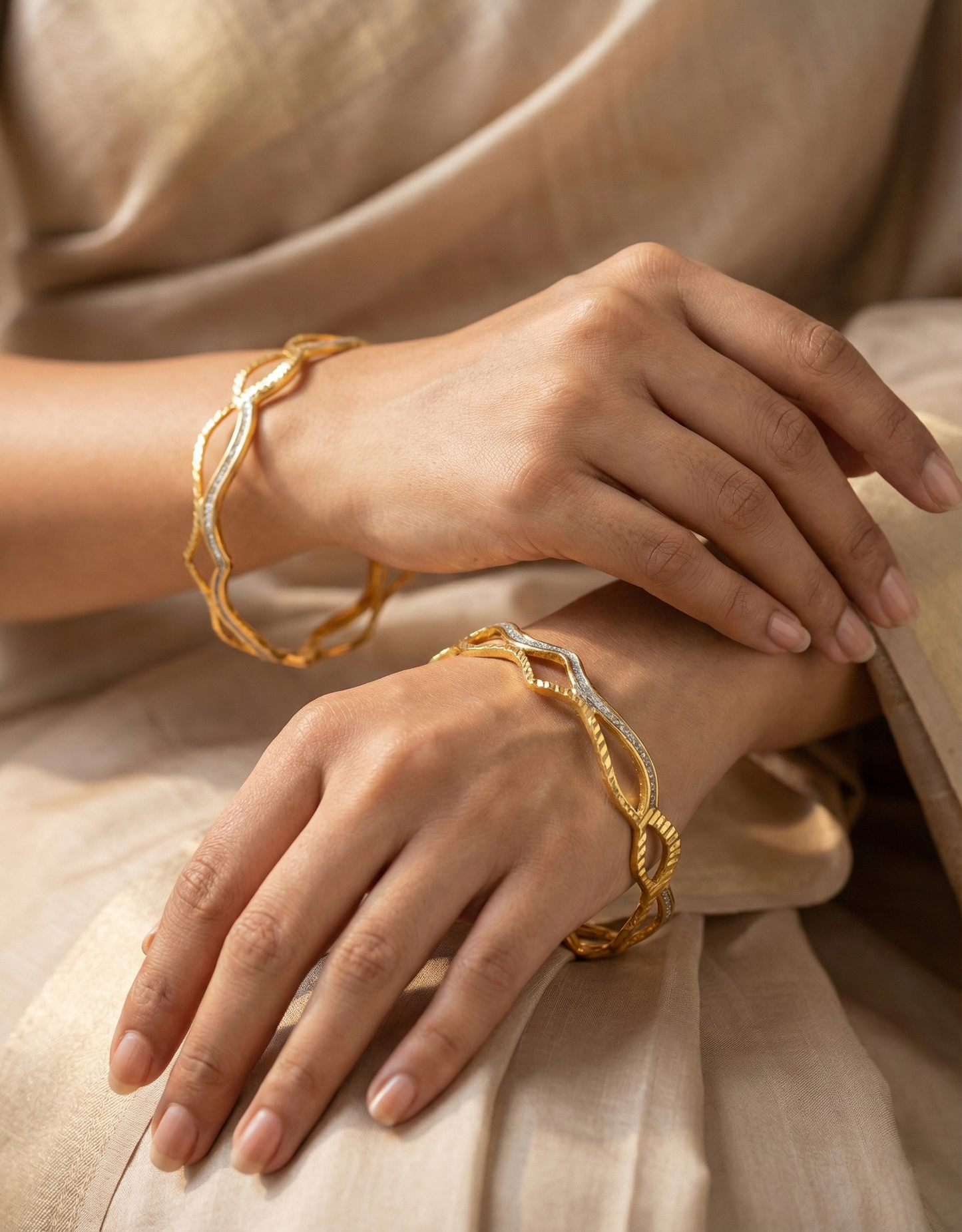 Designer Laser-Cut Scalloped Bangles