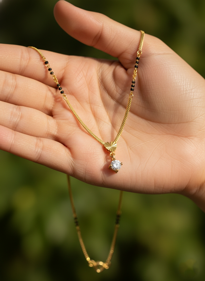 Sleek Chain with Single American Diamond Mangalsutra