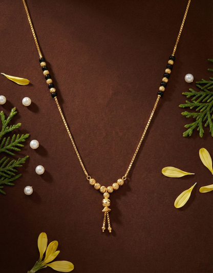 Minimalist Mangalsutra Chain with Gold Ball Drop