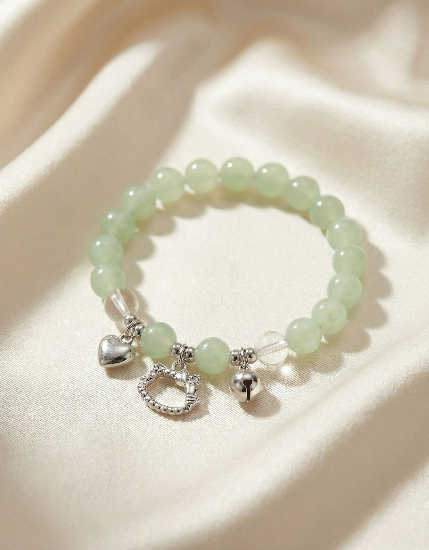 Mint Green Jade-Style Beaded Bracelet