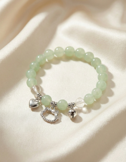 Mint Green Jade-Style Beaded Bracelet