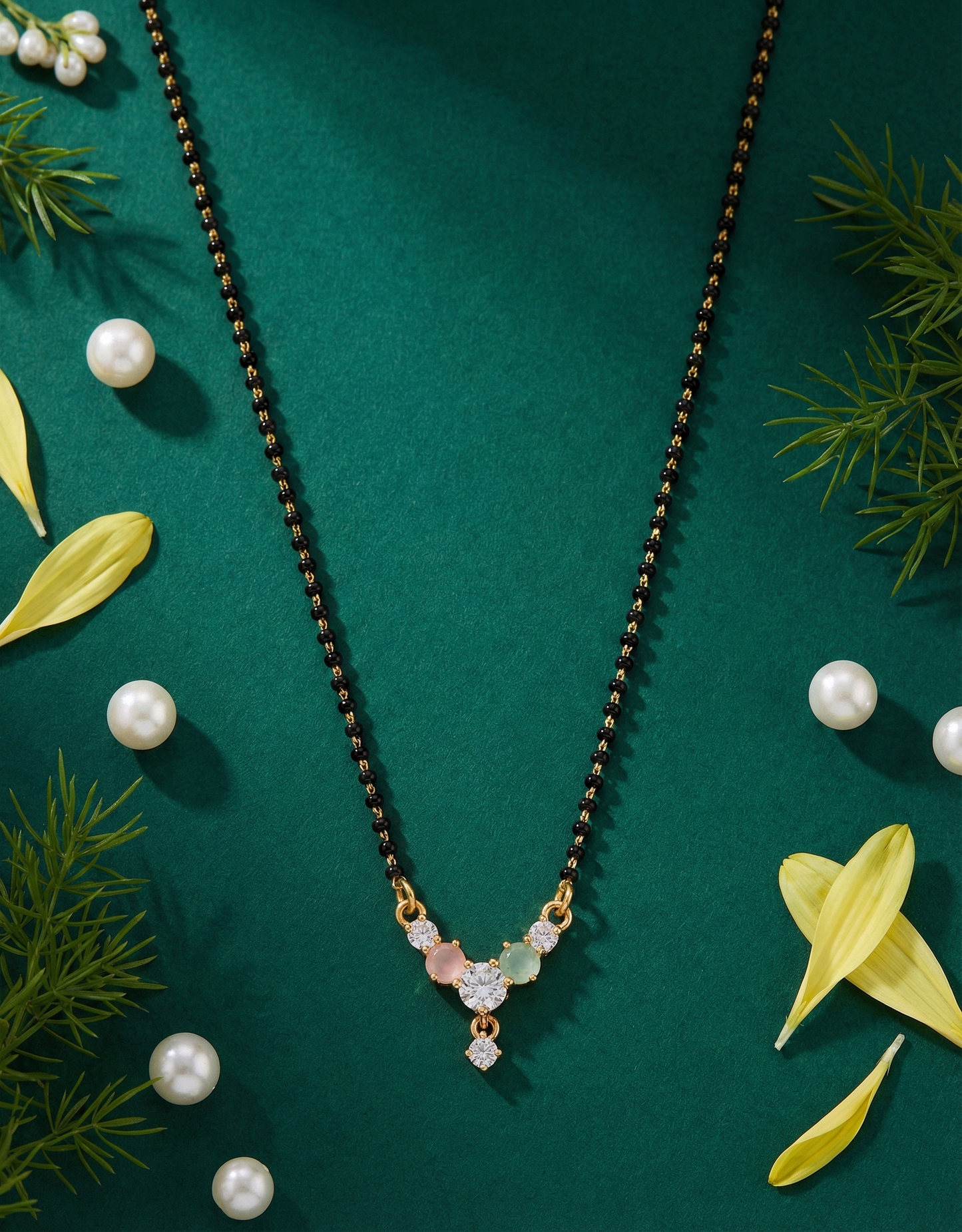 Short Mangalsutra with Multi-Color AD Stone