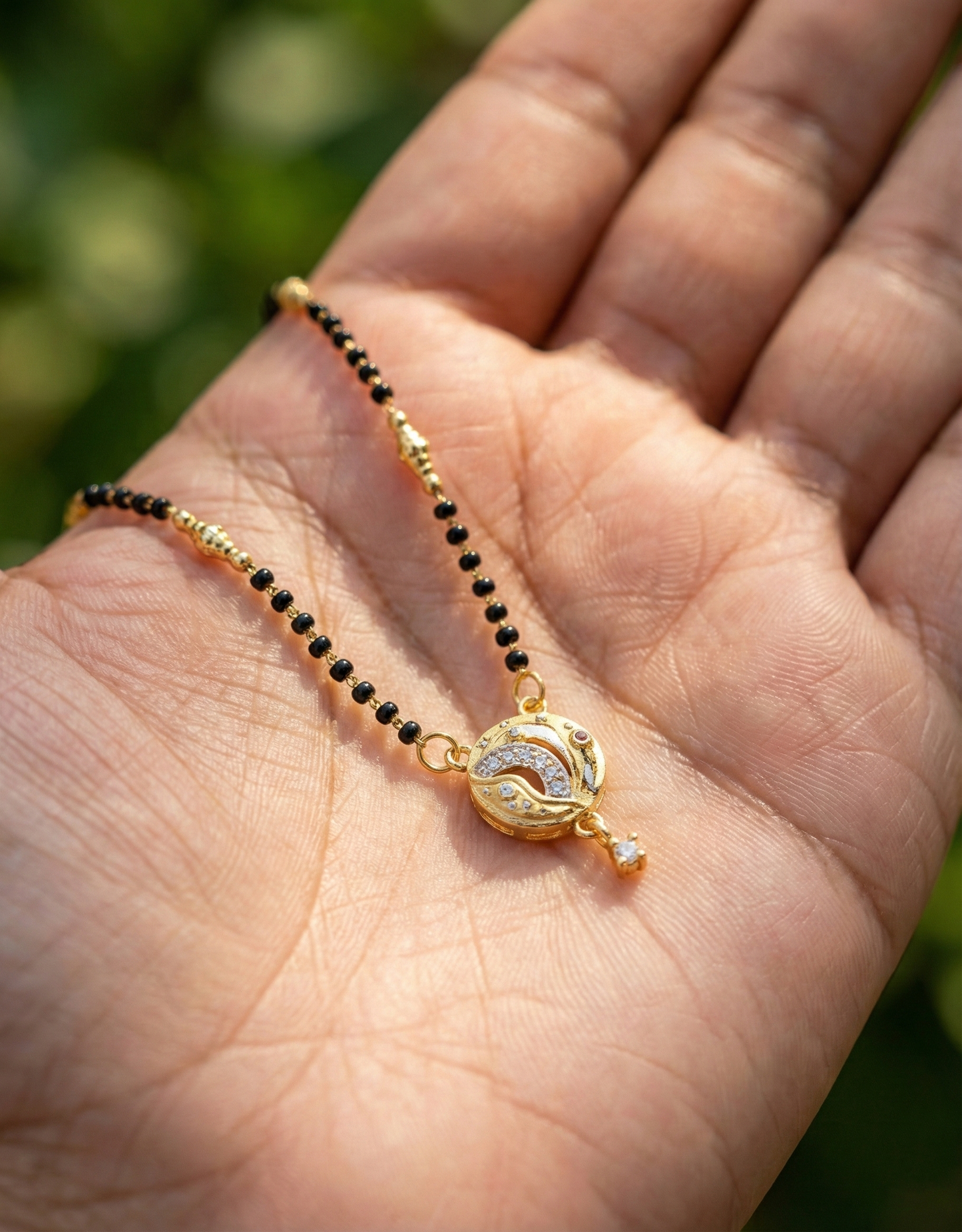 Elegant Crescent Moon Mangalsutra