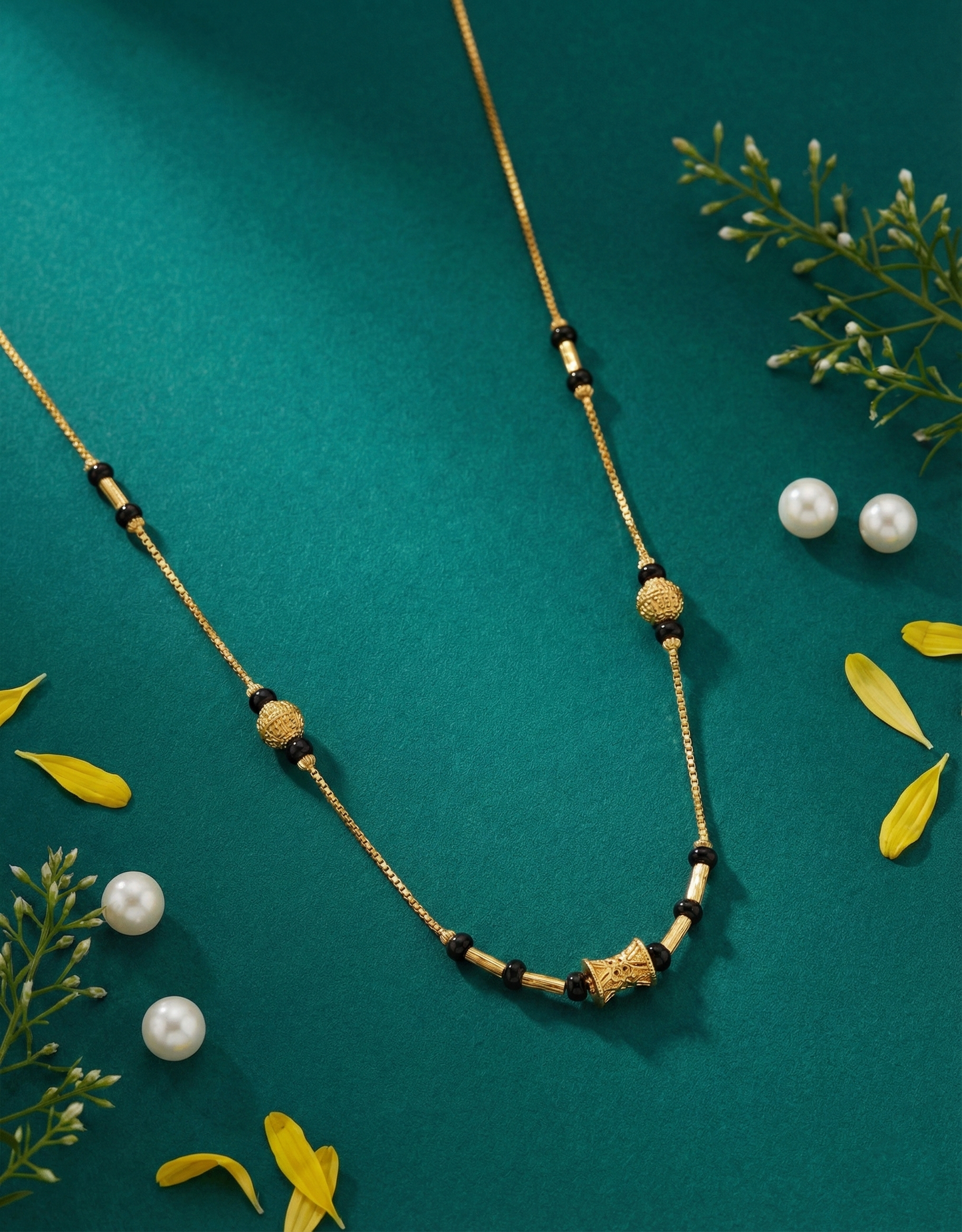 Short Mangalsutra Chain with Drum Pendant