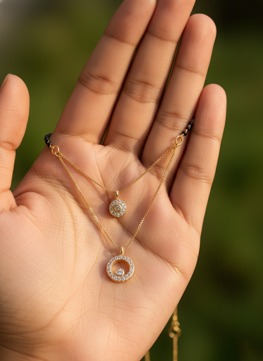 Double Circle Drop  Mangalsutra