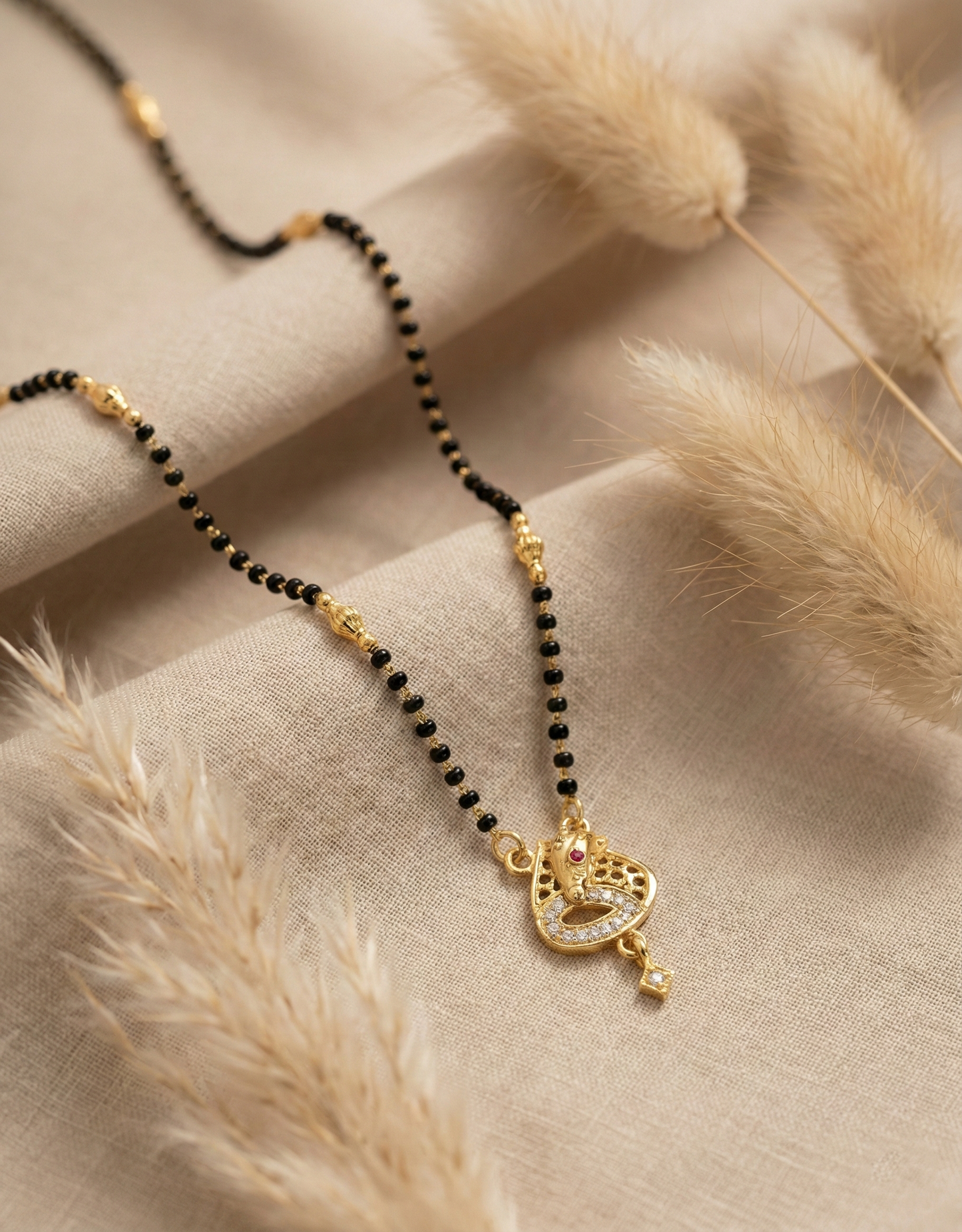 Peacock Pendant Short Mangalsutra