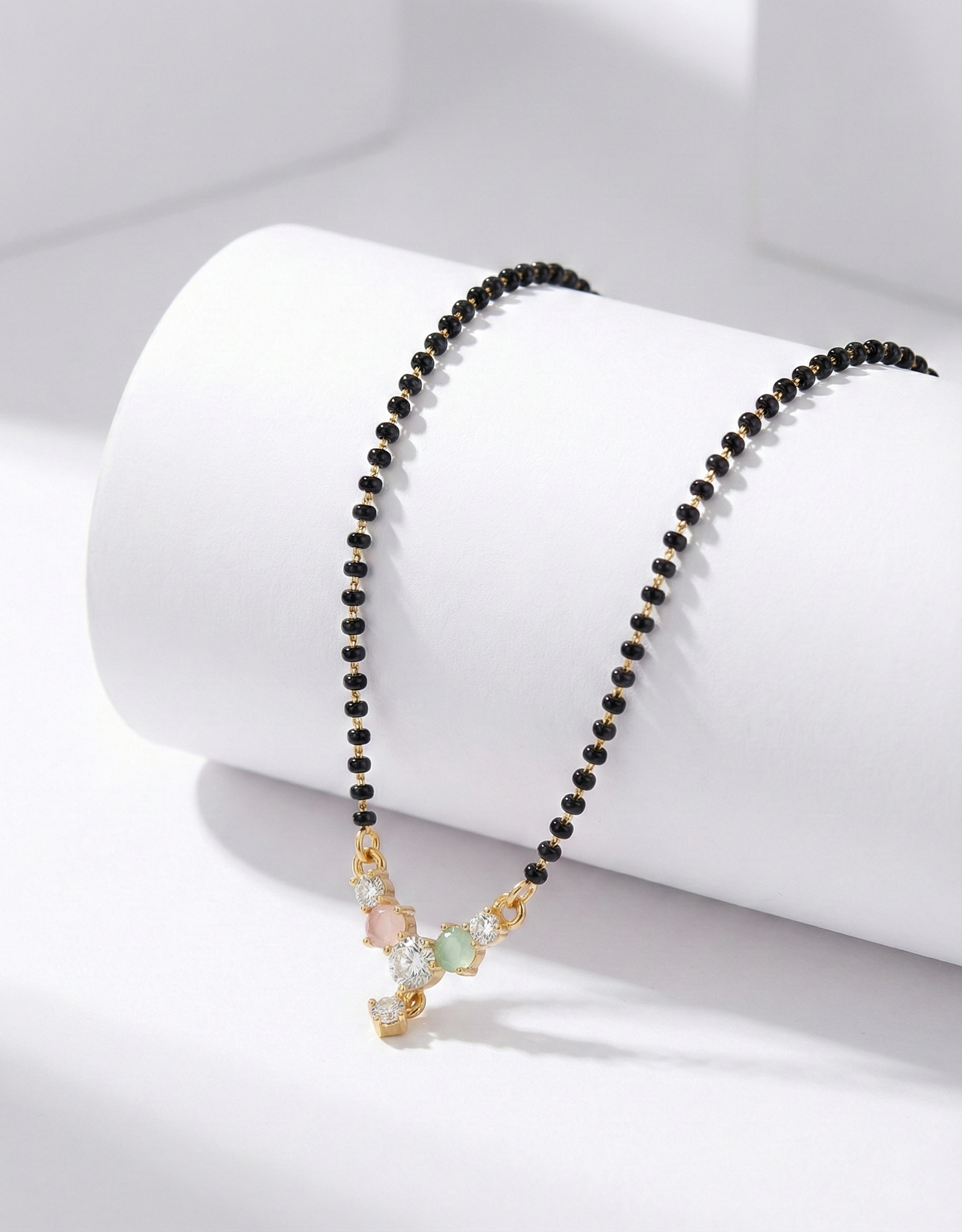 Short Mangalsutra with Multi-Color AD Stone