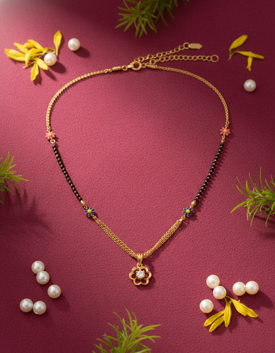 Multicolor Floral Enamel Mangalsutra