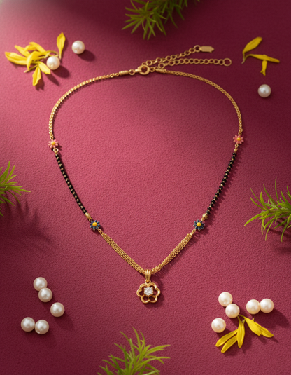 Multicolor Floral Enamel Mangalsutra
