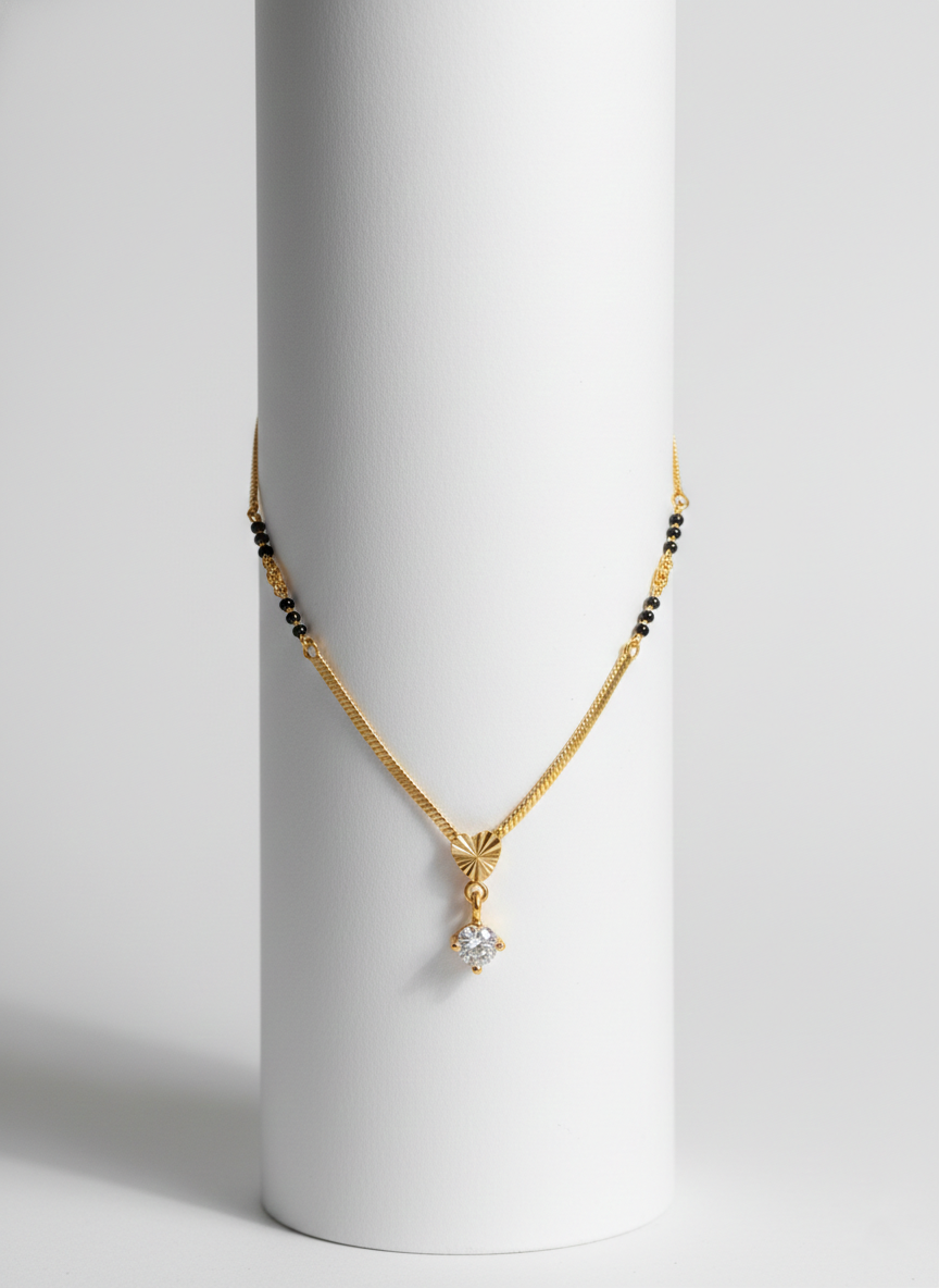 Sleek Chain with Single American Diamond Mangalsutra