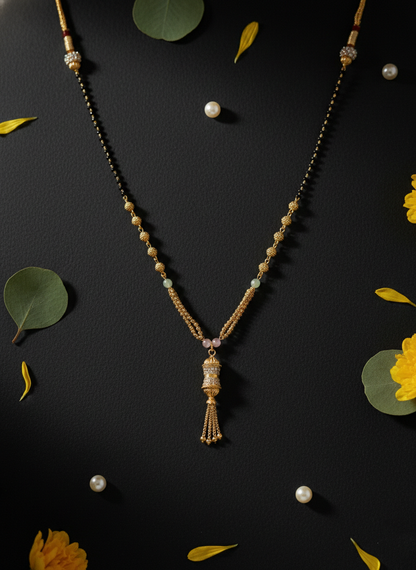 Gold Balls & Tassel Pendant Mangalsutra