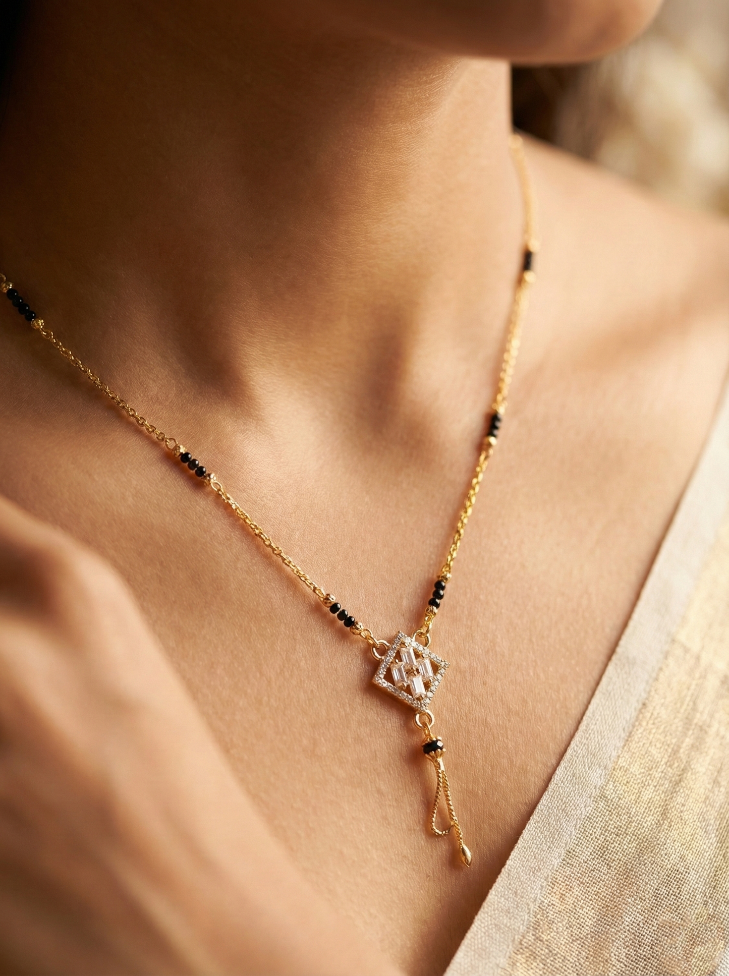 Contemporary Geometric Stone Mangalsutra