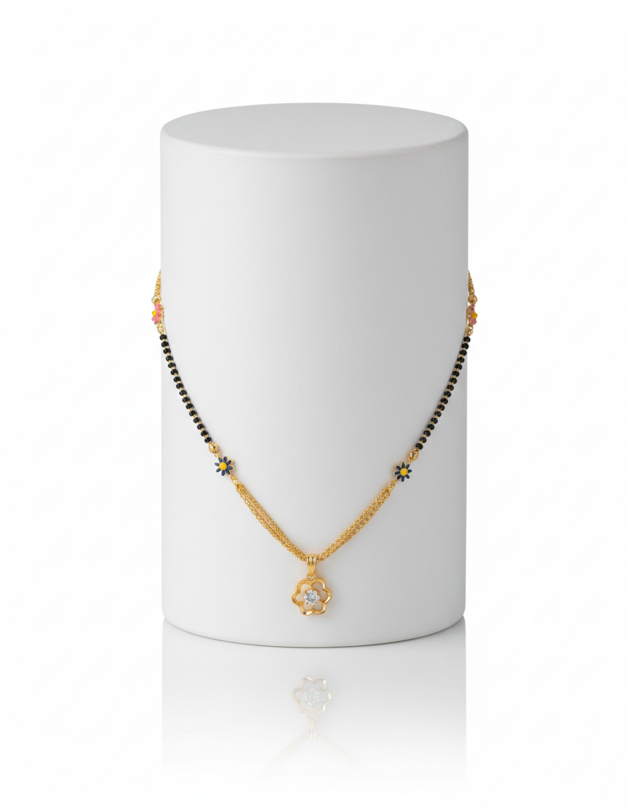 Multicolor Floral Enamel Mangalsutra