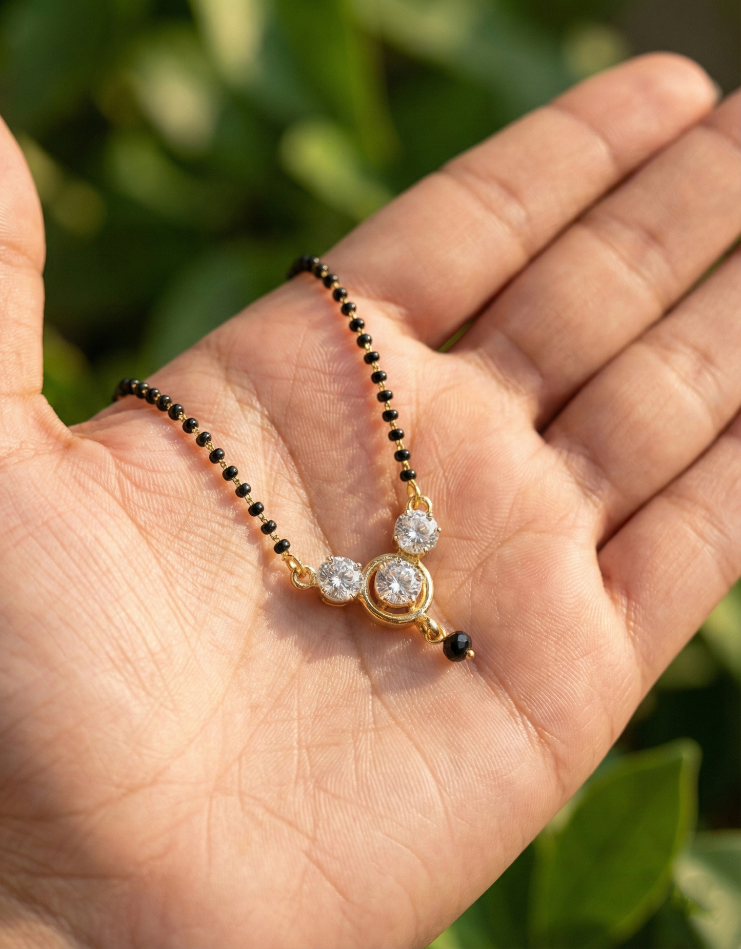 Minimalist Triple-Stone Mangalsutra