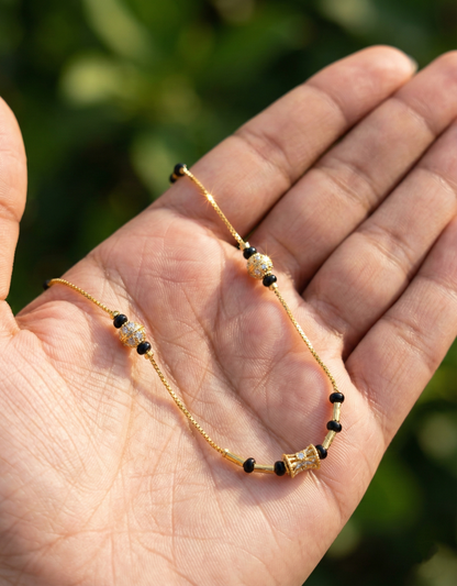 Short Mangalsutra Chain with Drum Pendant