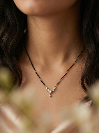 Short Mangalsutra with Multi-Color AD Stone