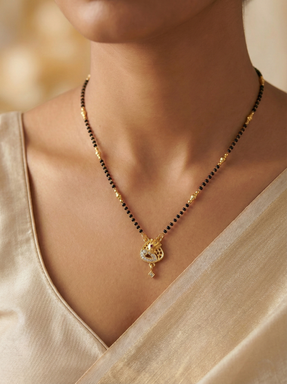 Peacock Pendant Short Mangalsutra