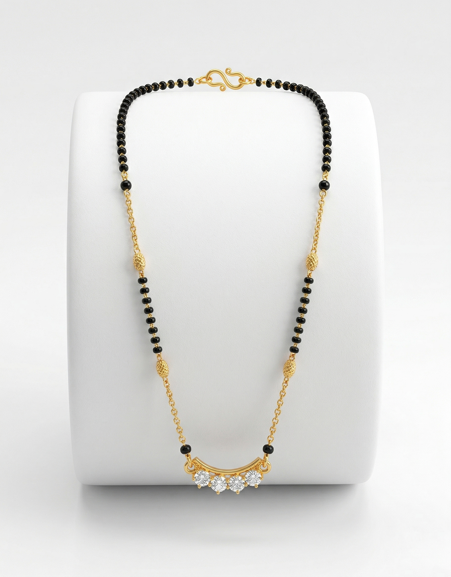 Curved Diamond Mangalsutra