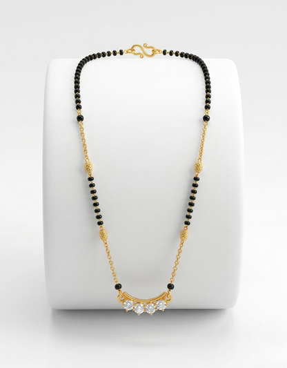 Curved Diamond Mangalsutra