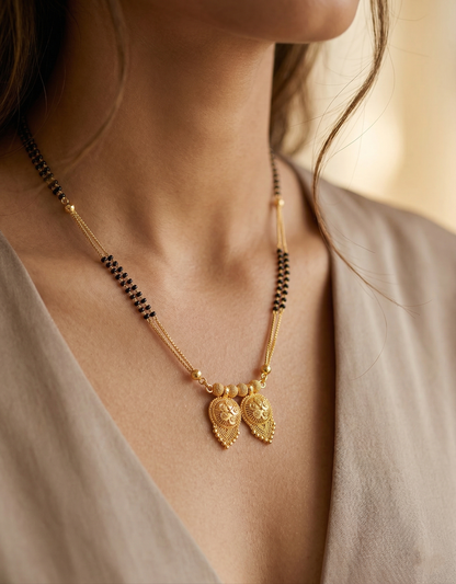 Traditional Gold-Plated Double Vati Mangalsutra